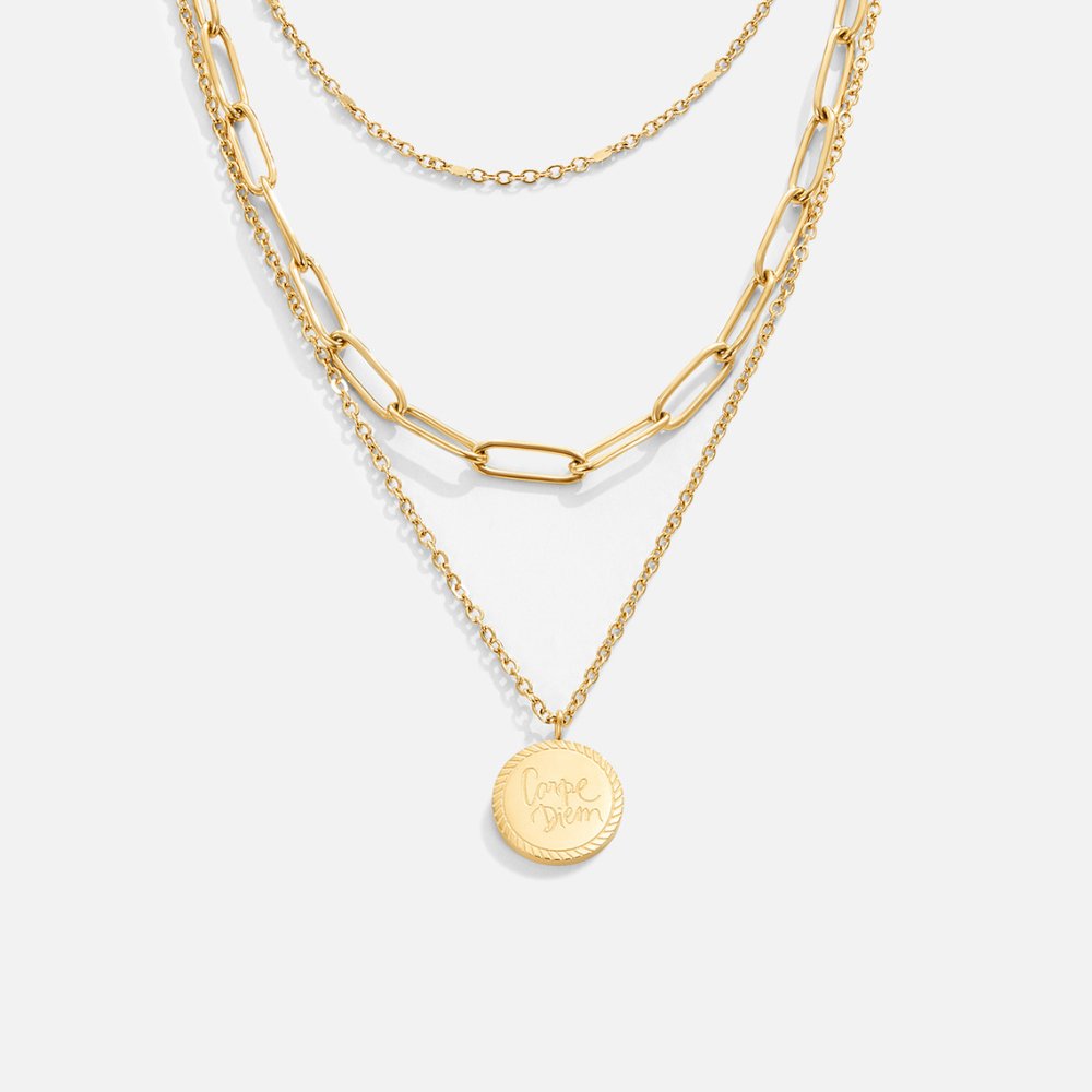 Gelaagde muntenketting Janie in goud