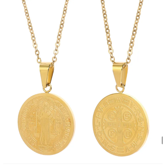 Ketting met ronde O-hanger in goud