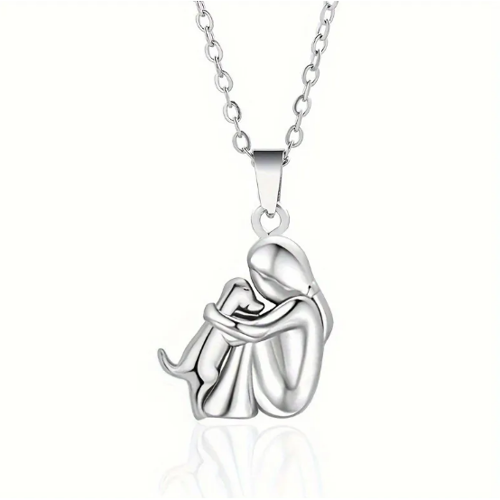 Ketting Meisje met haar Hond in goud