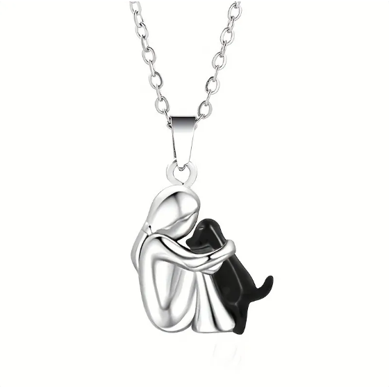 Ketting Meisje met haar Hond in goud