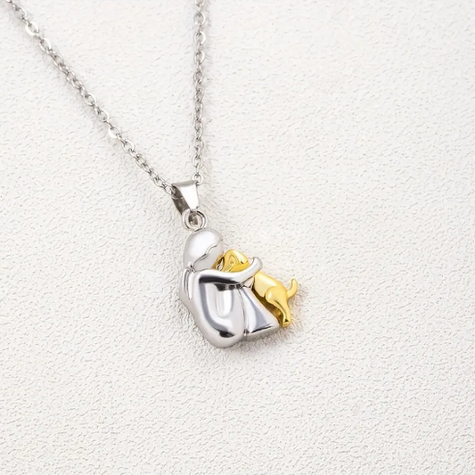 Ketting Meisje met haar Hond | Goud