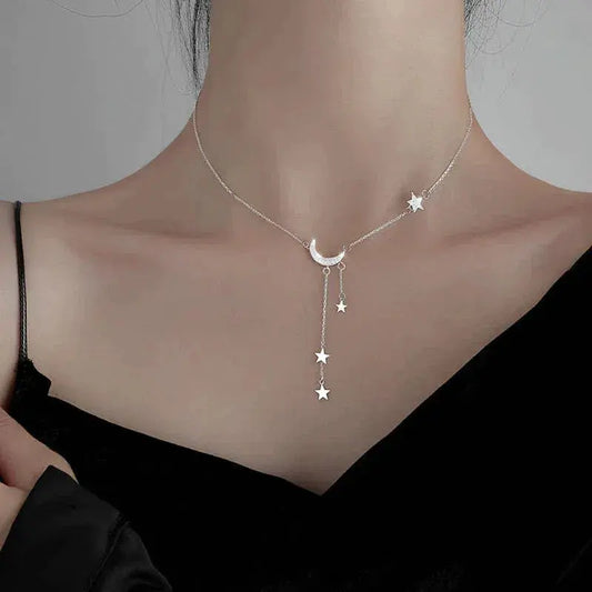 Ketting met maan en sterren | Witgoud