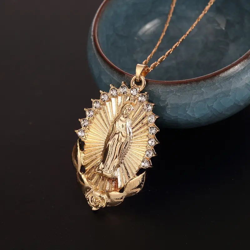 Ketting met Mariamedaille in goud