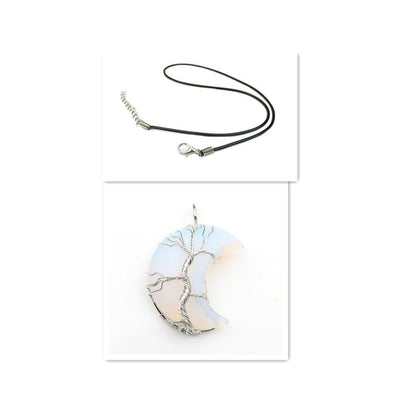 Ketting met kristallen levensboomhanger in goud