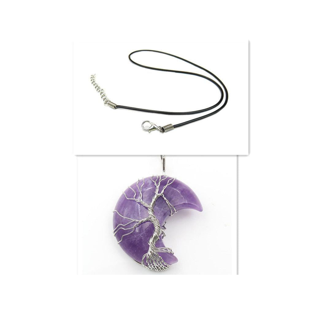 Ketting met kristallen levensboomhanger in goud