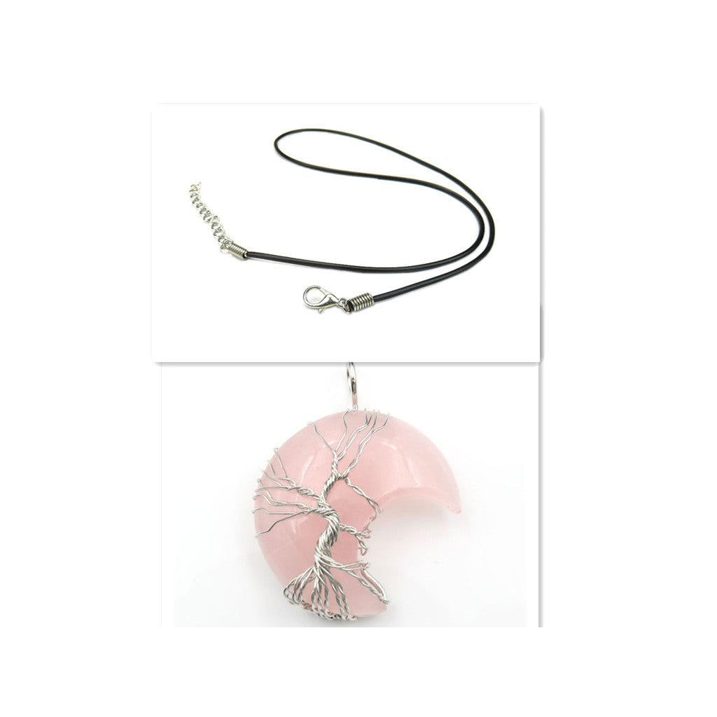 Ketting met kristallen levensboomhanger in goud