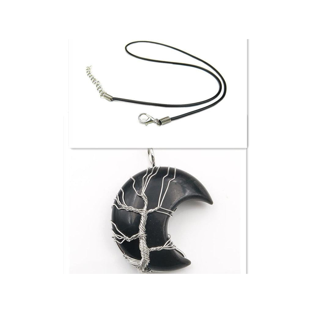 Ketting met kristallen levensboomhanger in goud
