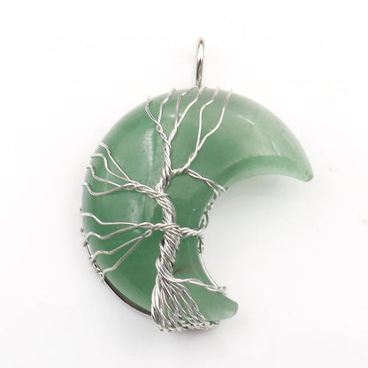 Ketting met kristallen levensboomhanger in goud