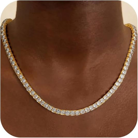 Tennisketting in goud
