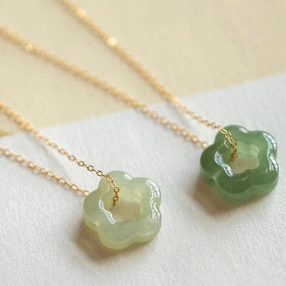Bloemenketting met jaspis | Goud