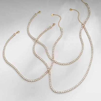 Tennisketting in goud