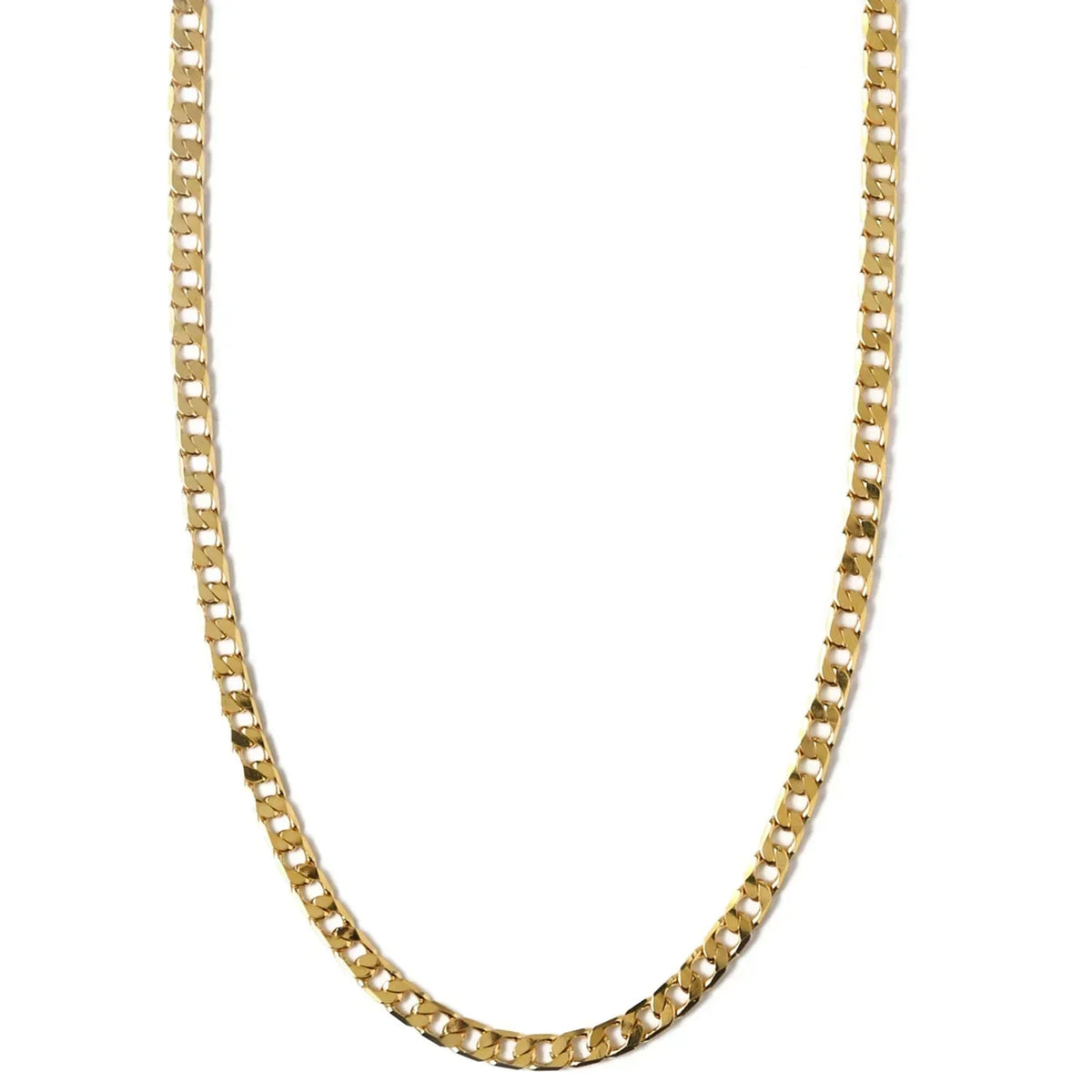 Platte schakelketting in goud
