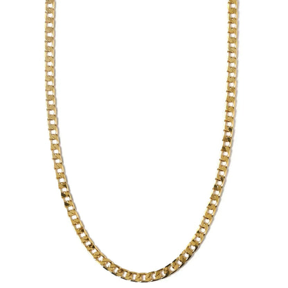 Platte schakelketting in goud