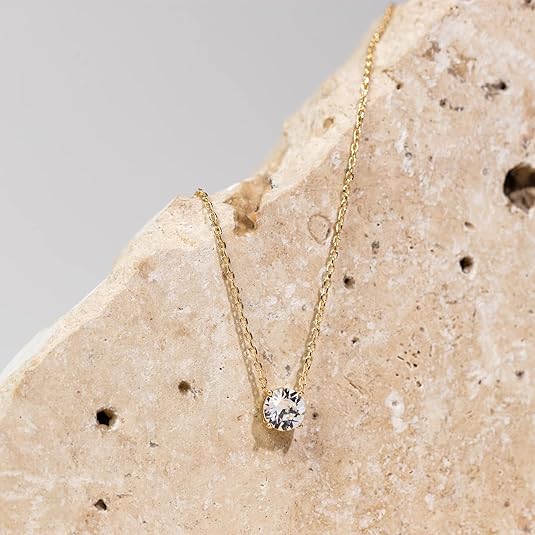 Kristallen ketting Aurore in goud