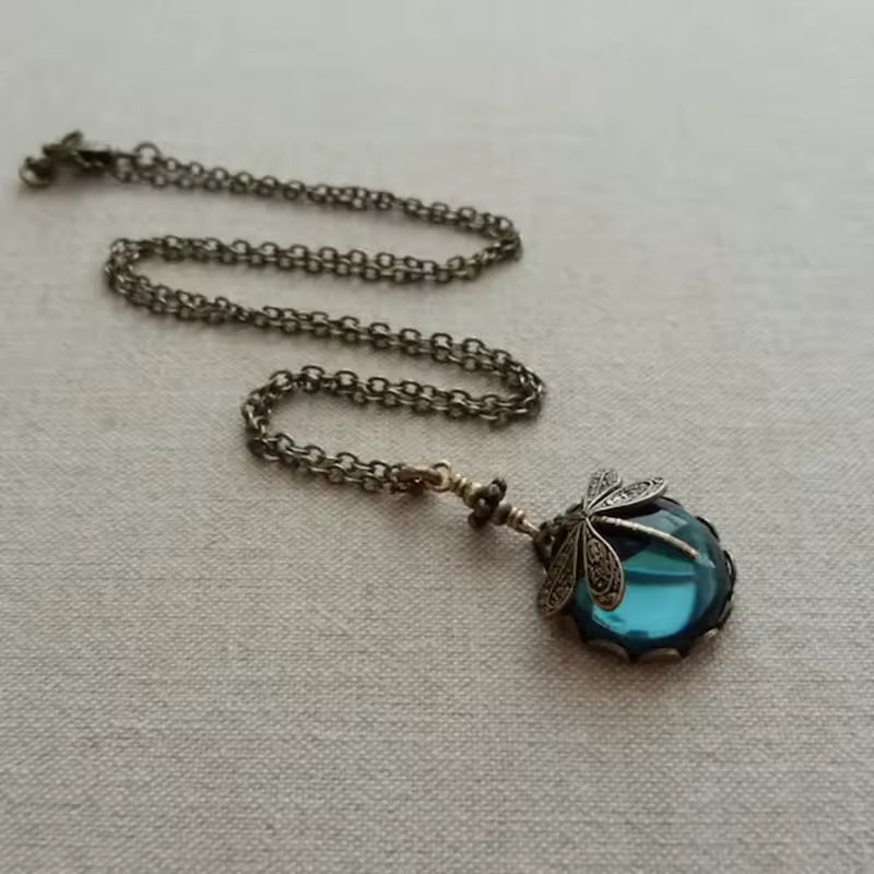 Retro libelleketting in goud