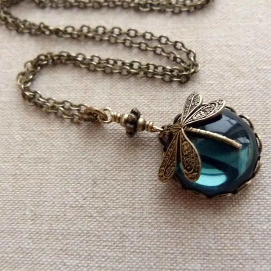 Retro libelleketting in goud