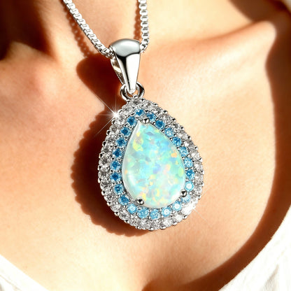Stralende blauwe opaalketting | Goud