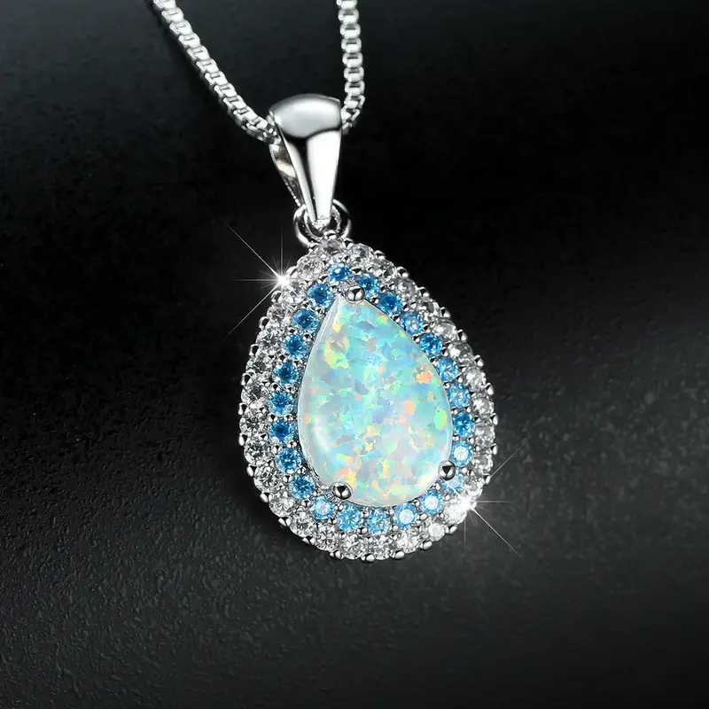 Stralende blauwe opaalketting | Goud