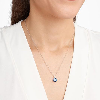 Saffierketting met ronde slijpvorm in wit goud