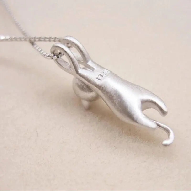 Speelse 925-ketting in wit goud