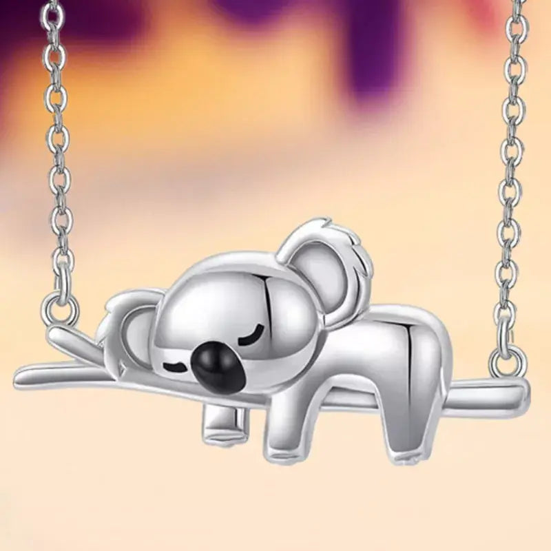 Koala-ketting in wit goud