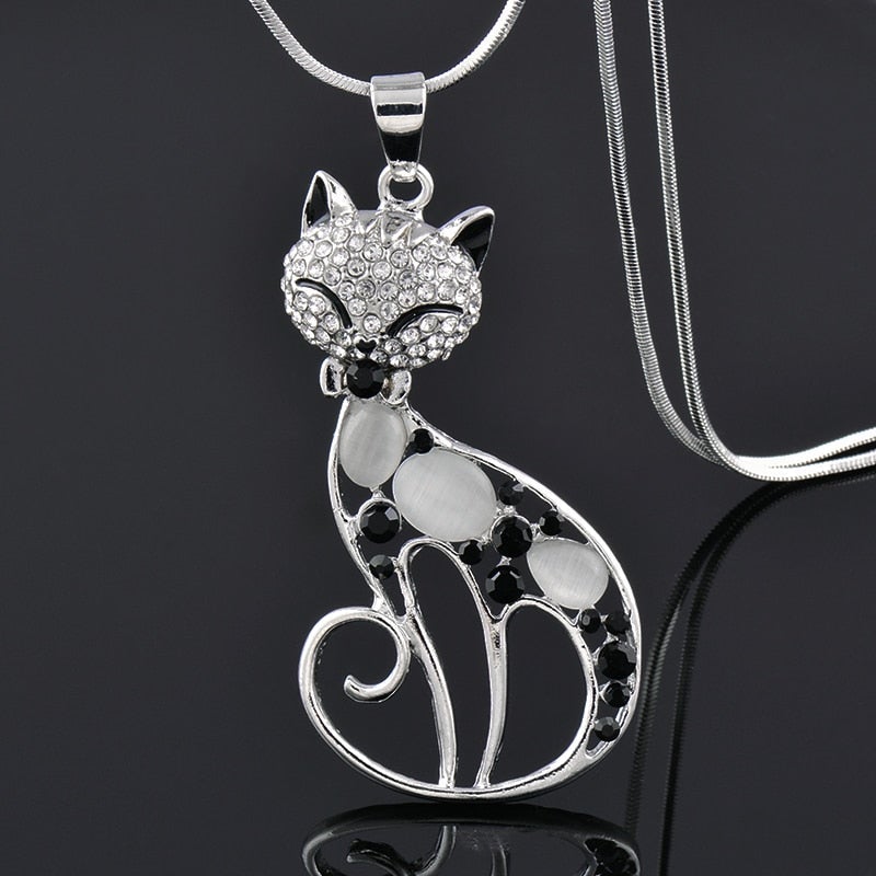 Glinsterende kattenketting in wit goud