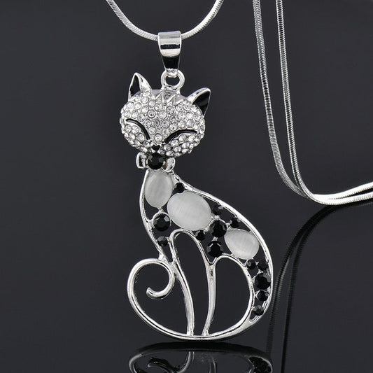 Glinsterende kattenketting | Witgoud