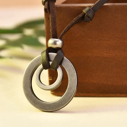 Leren ketting in retrostijl | Goud