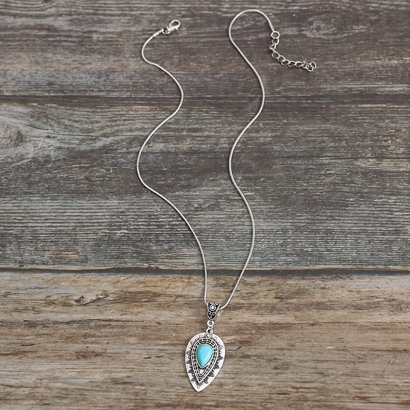 Turquoise druppelketting Arlisse in wit goud