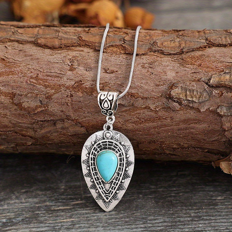 Turquoise druppelketting Arlisse in wit goud