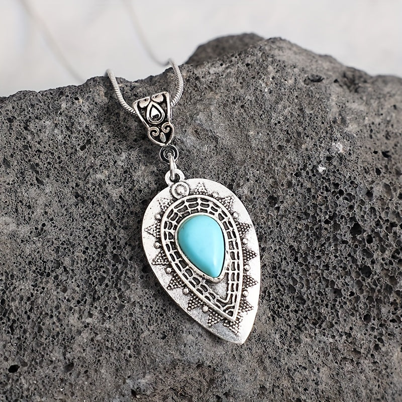Turquoise druppelketting Arlisse in wit goud