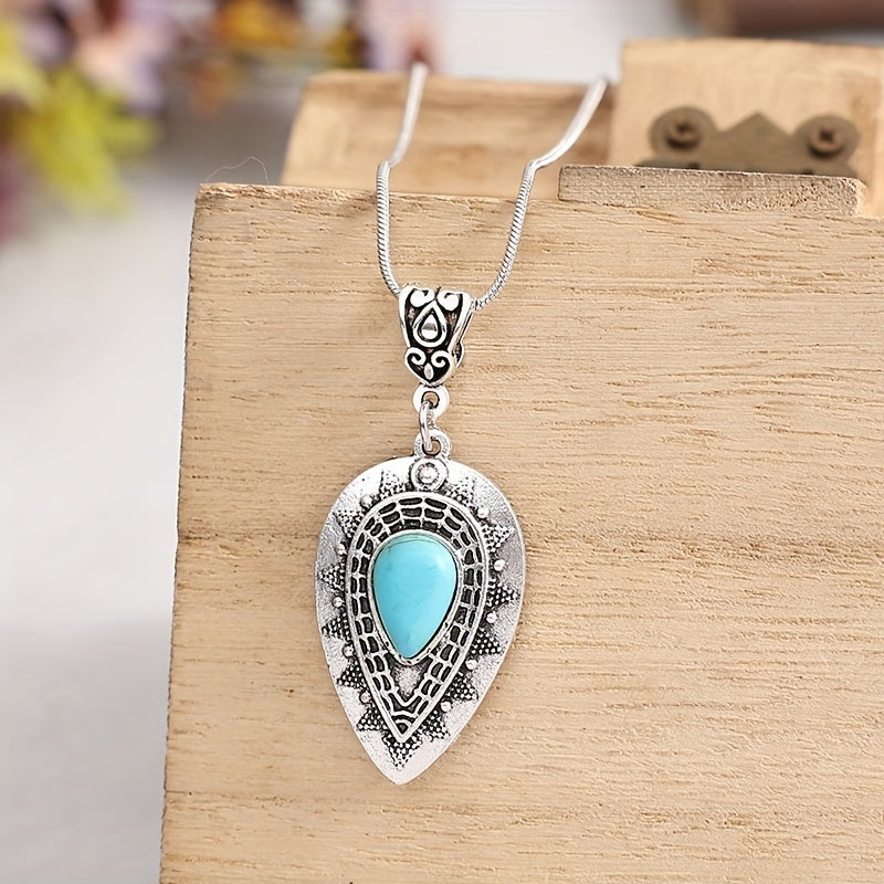 Turquoise druppelketting Arlisse in wit goud