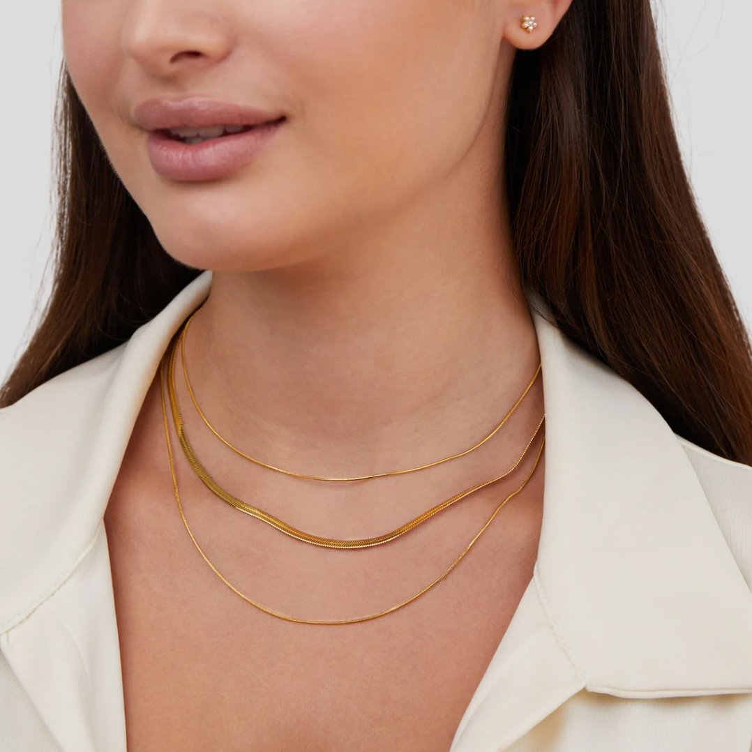 Meerlaagse ketting in goud