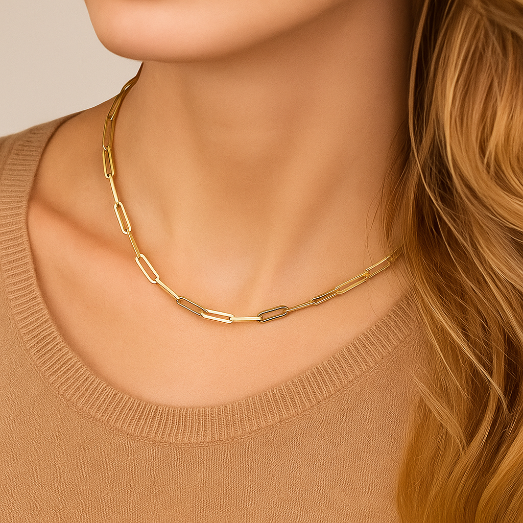 Klassieke schakelketting in goud