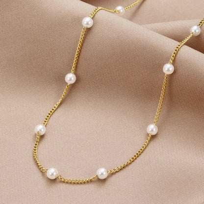 Ketting met natuurlijke parel in goud
