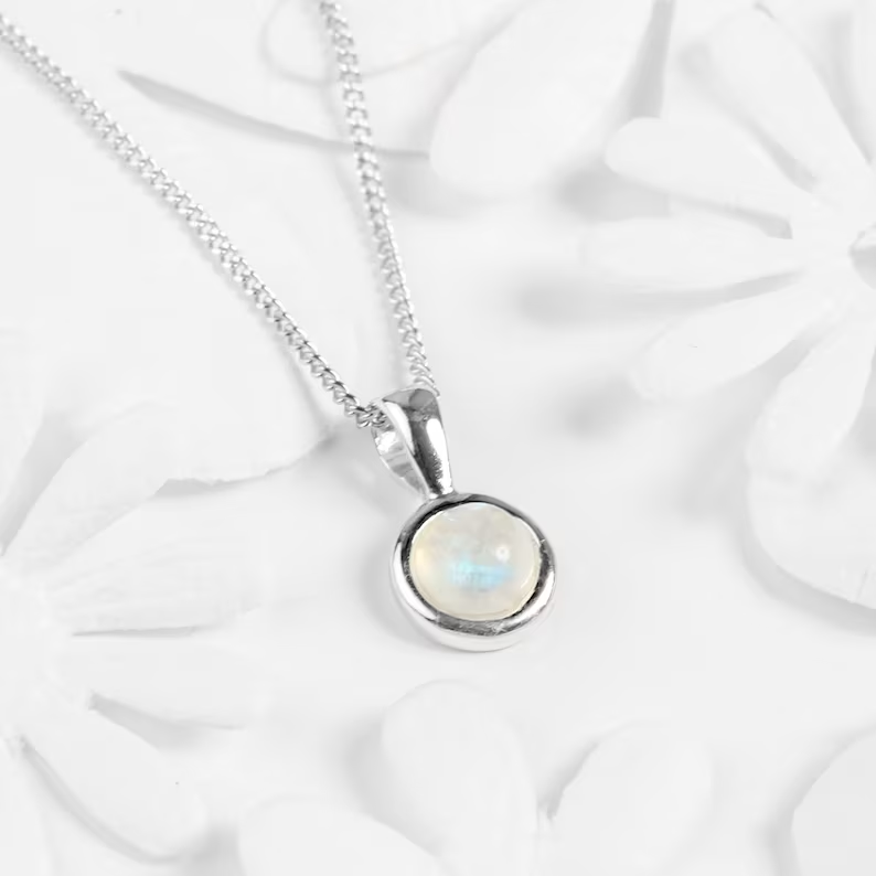 Maansteenketting | Witgoud