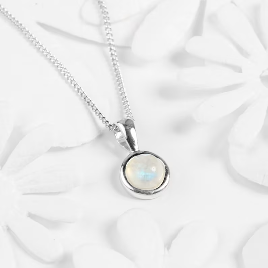 Maansteenketting | Witgoud