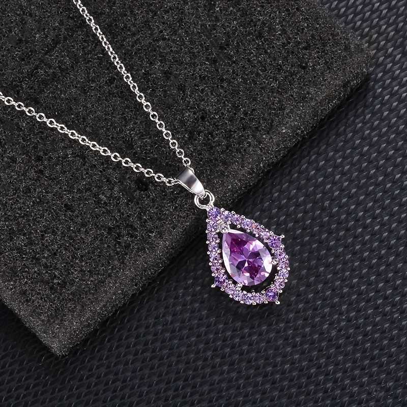 Amethist ketting en oorbellen Nadine in goud