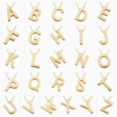 Initialenketting Liefdesbrief in wit goud