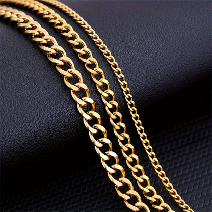 Minimalistische Cubaanse herenketting | Witgoud