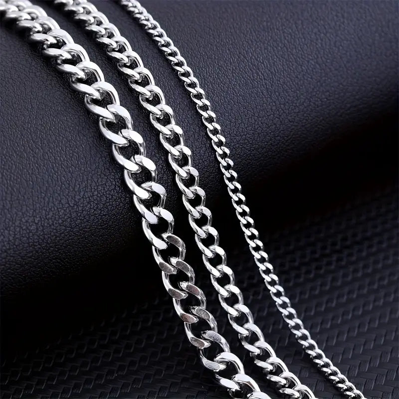 Minimalistische Cubaanse herenketting | Witgoud