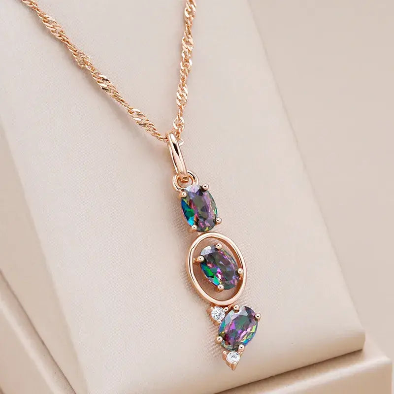 Veelkleurige ketting in goud