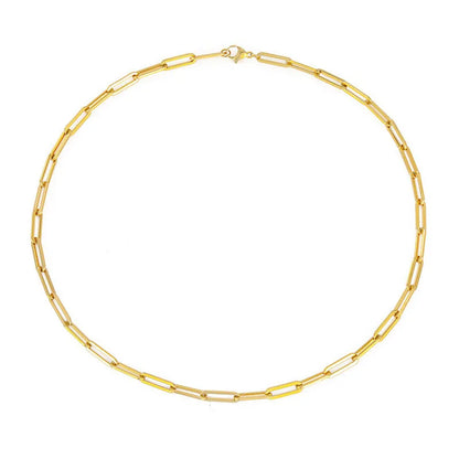 Damesketting met stalen schakels in goud