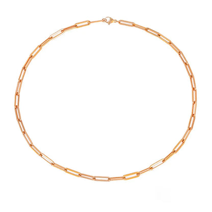 Damesketting met stalen schakels in goud