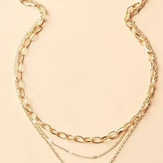 Retro gelaagde ketting met hanger in goud
