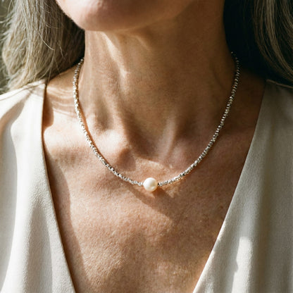 Retro ketting met parels in goud