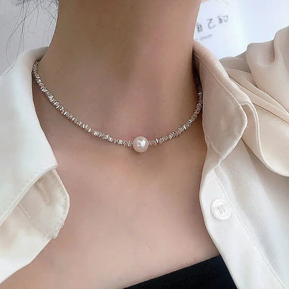 Retro ketting met parels in goud