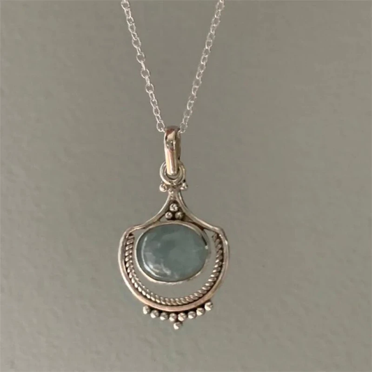 Retro ketting met groene steen | Goud