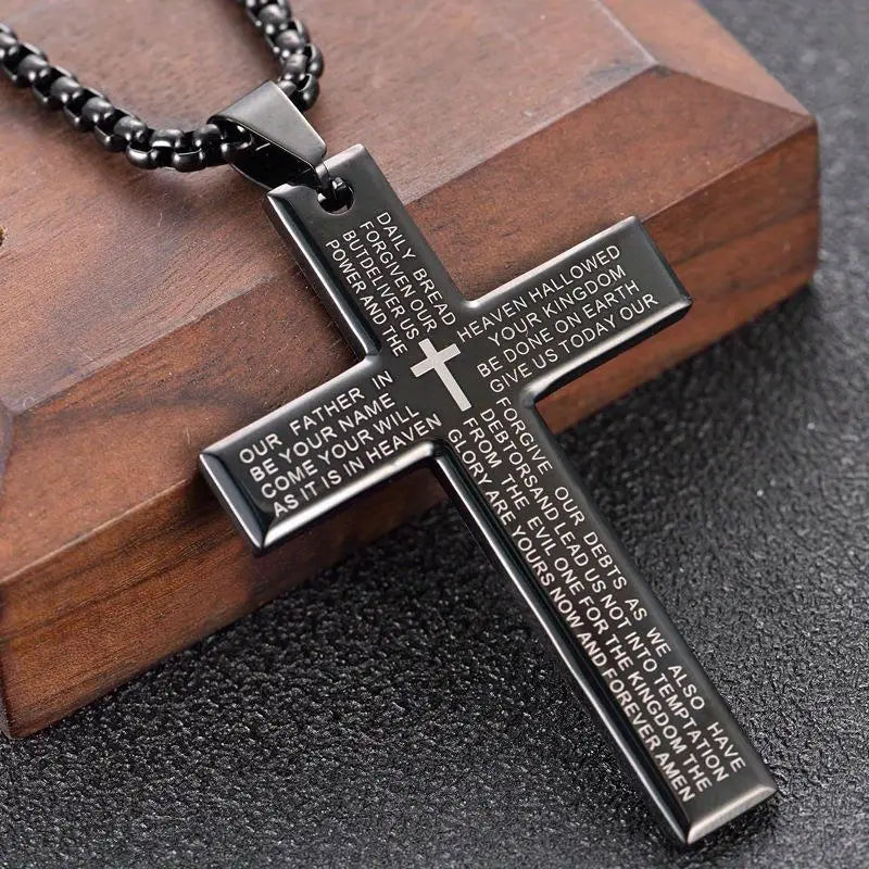 Moderne unisex-ketting met hangend kruis | Goud