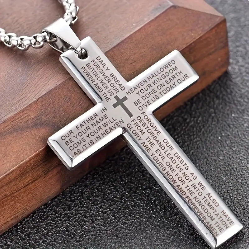 Moderne unisex-ketting met hangend kruis | Goud